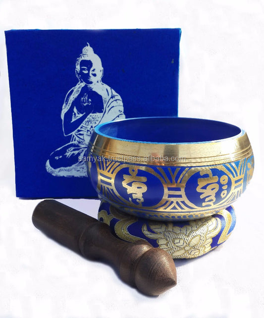 Meditation Tibetan Singing Bowl Prayer Mantra Colored Bowls Set