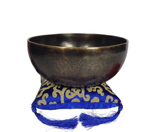 Shakyamuni Buddha Mantra Carved Tibetan 7 metal Meditation Singing Bowl