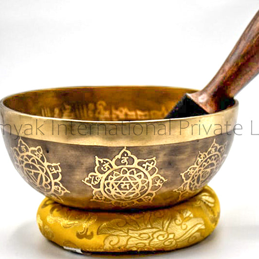 Hand Hammered Singing Bowl Om Art Bowl for Meditation